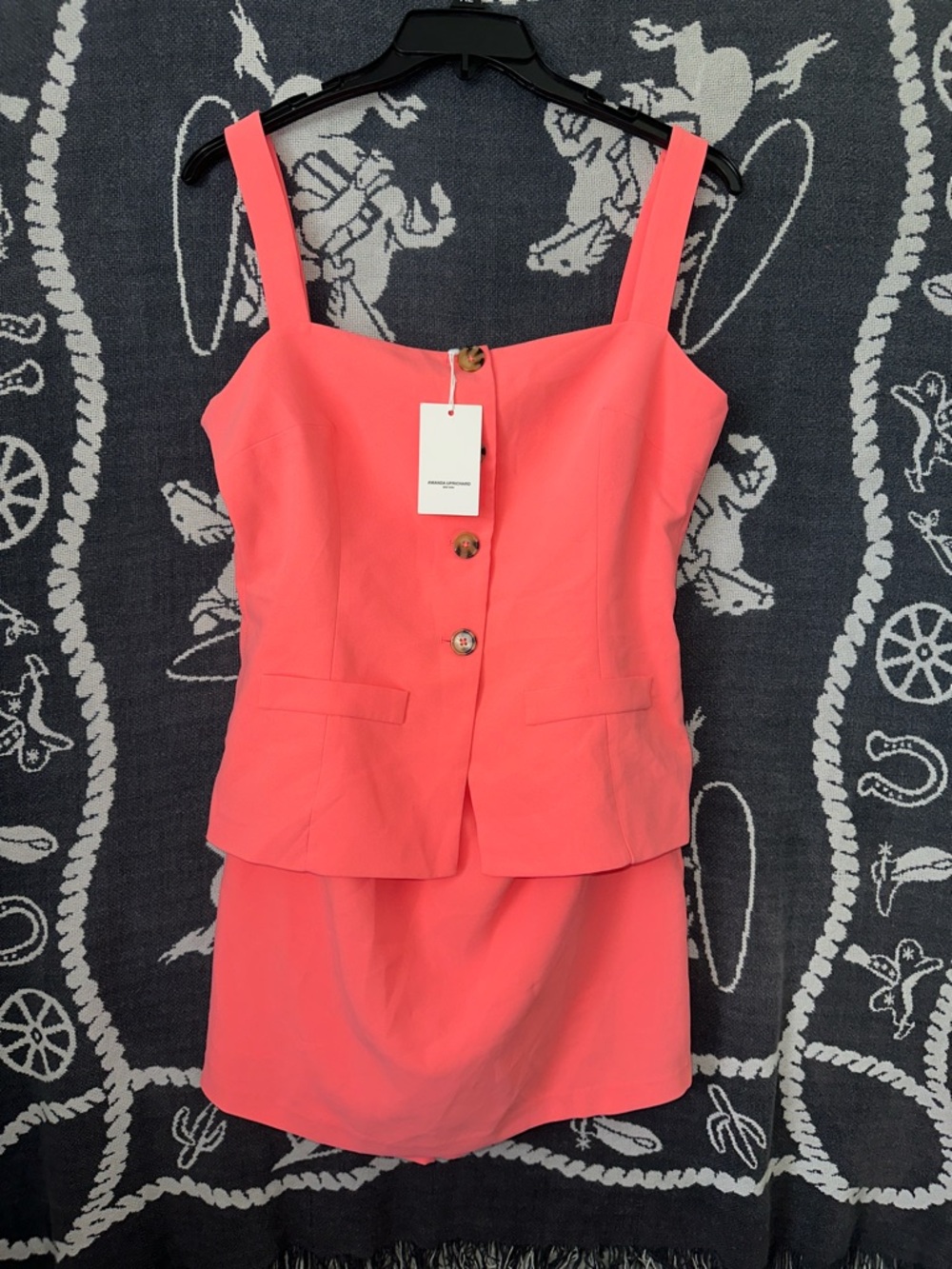Amanda Uprichard Coral Pink Two-Piece Set